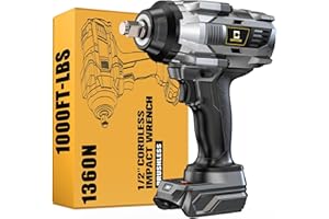 Cerycose Cordless Impact Wrench 1000FT-LBS Compatible with Dewalt Battery, 1/2 inch Brushless Electric 1360N.m Impact Gun Inc