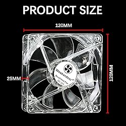 2 Pack 120mm 12cm 12025 DC Fan 12V 120 x 120 x 25