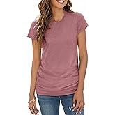 Sherosa Womens T Shirts Short Sleeve Crew Neck Shirts Basic Tee Tops Blouse