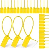 Nuanchu 500 Pcs Plastic Tamper Seals Zip Ties for Fire Extinguishers Blank Security Tags Disposable Self-Locking Signage Trailer Truck Seal Tie, 250mm Length(Yellow)