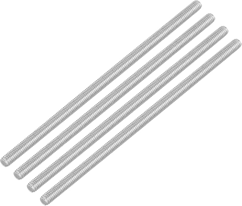 sourcing map M4 x 100mm Fully Threaded Rod 304 Stainless Steel Stud Bar 4Pcs