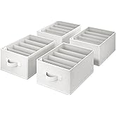 GRANNY SAYS Wardrobe Organizers, Pack of 4 Clothes Organizer, Collapsible Linen Closet Organizers and Storage, White Jeans Or