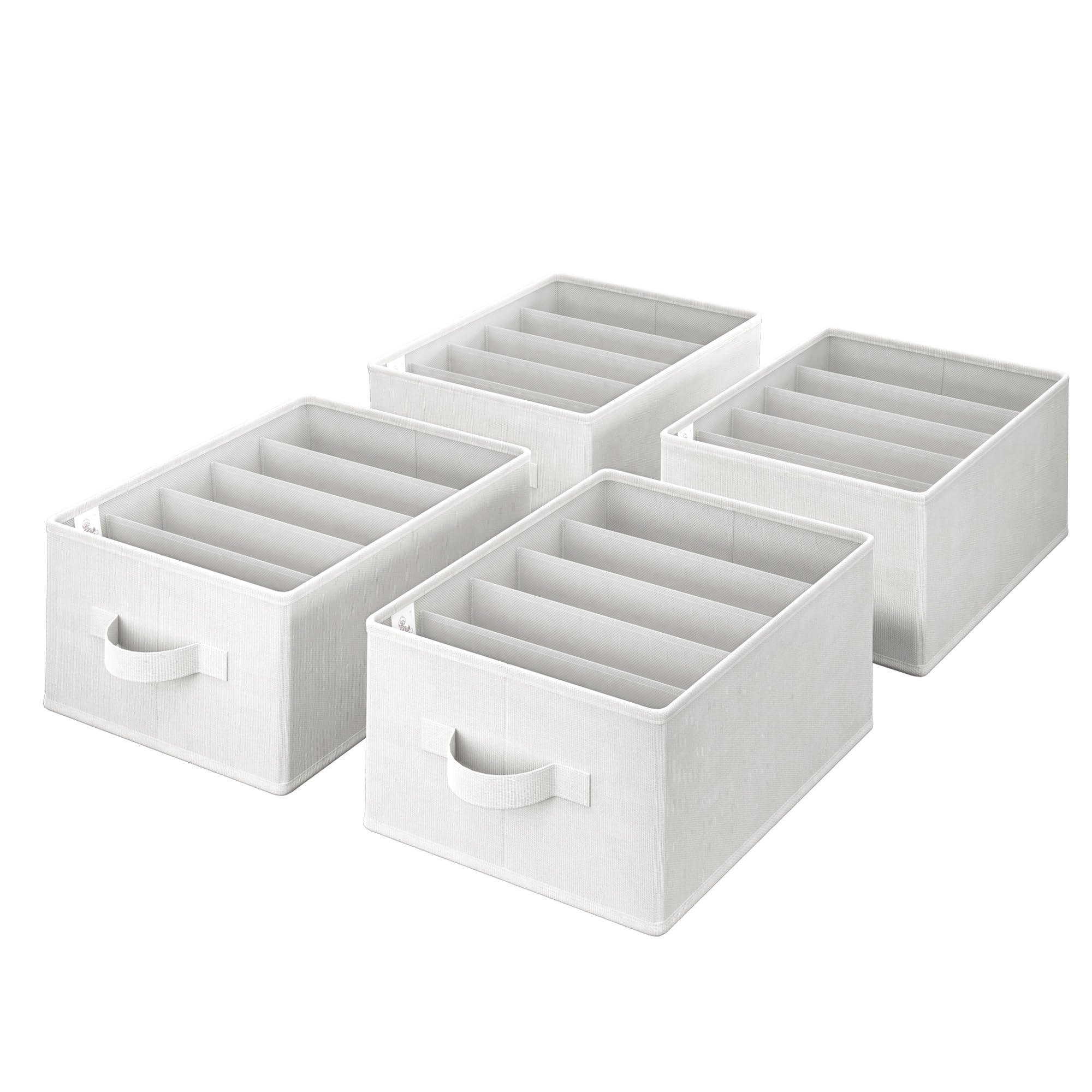 GRANNY SAYS Wardrobe Clothes Organizer, Drawer Organizers for Clothing, Closet Organizers and Storage, Organizer for Drawer, Pants, Jeans, T Shirt, Beige, 4-Pack