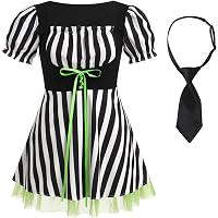 FYMNSI Girls Halloween Costume Black White Striped Tulle Dress...