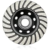 SHDIATOOL 4-1/2 Inch Turbo Row Diamond Grinding Cup Wheel for Concrete Granite Marble Masonry Brick Fits 7/8 Inch Arbor