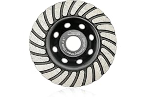 SHDIATOOL 4-1/2 Inch Turbo Row Diamond Grinding Cup Wheel for Concrete Granite Marble Masonry Brick Fits 7/8 Inch Arbor