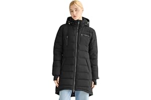 Orolay Women's Winter Down Jacket Long Quilted Puffer Coat Warm Hooded Slim Fit Outerwear