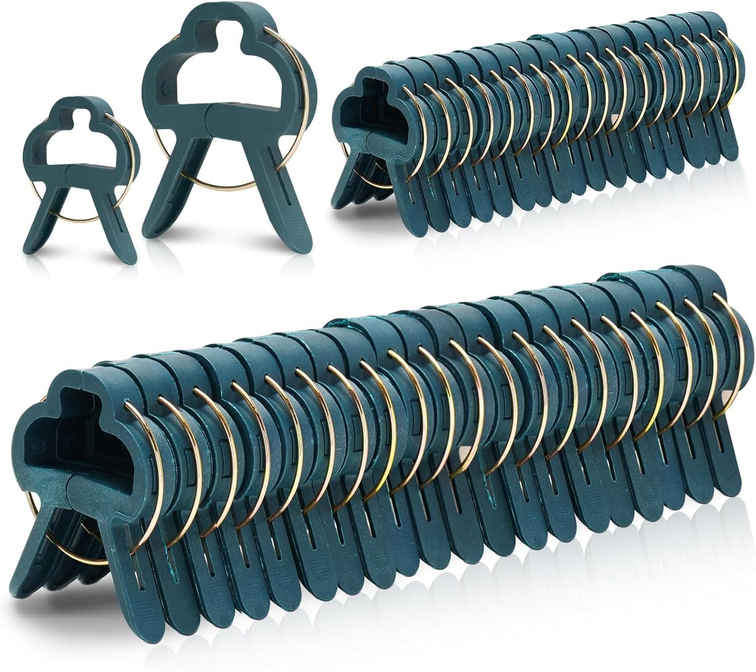 KAHEIGN 100Pcs Garden Plant Clips, 6CM & 4CM Adjustable Plant Stem Clips Greenhouse Plant Supporting Clips for Flower Beds Vine Vegetables Tomatoes Stalks Climbing to Grow Upright (Green)