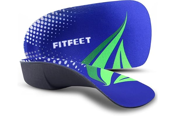Orthotic Inserts 3/4 Length, High Arch Support Foot Insoles for Over-Pronation Plantar Fasciitis Flat Feet Heel Shoe Inserts