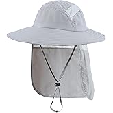 Home Prefer UPF 50+ Mens Wide Brim Fishing Hat with Neck Flap Sun Hat for Men Women Sun Protection Cap
