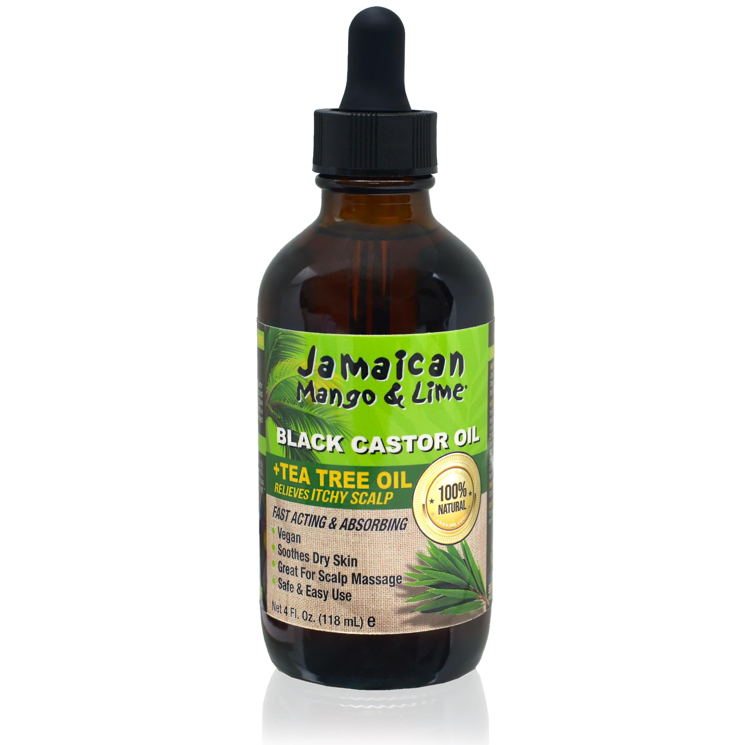 Jamaican Mango & Lime Black Castor Oil - Tea Tree, Organic, 118 ml (Pack of 1)