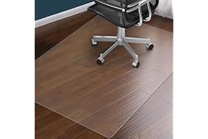 LEMOSTAAR Clear Chair Mat for Hardwood Floor: 48" x 36" Plastic Office Chair Mats for Hard Wood and Tile Floor, Easy Glide No-Slip Floor Mat for Rolling Chair, Heavy Duty Pvc Floor Protector under Computer Desk