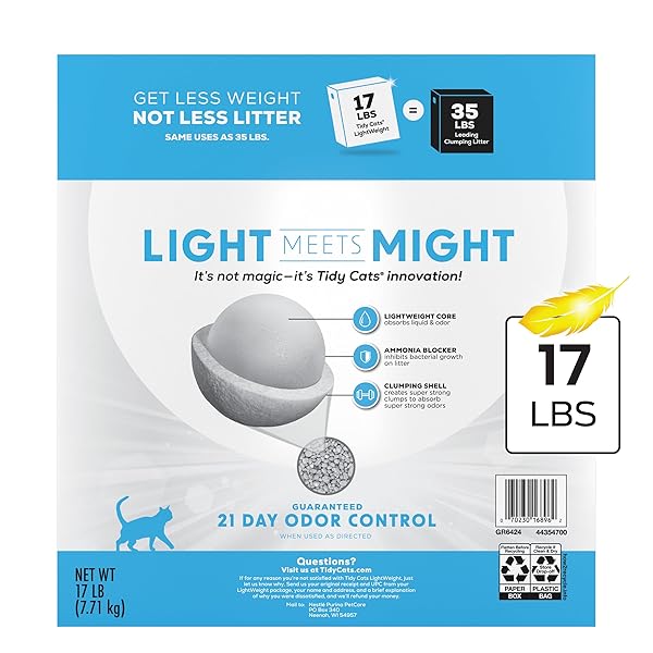 PURINA TIDY CATS LIGHTWEIGHT WITH GLADE CLEAR SPRINGS MULTI-CAT, CLUMPING, LOW DUST, SCENTED CAT LITTER – 17 LB. BOX