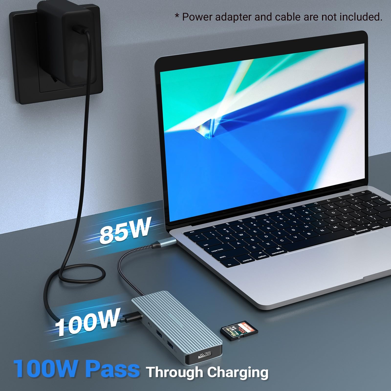 10 in 1 USB C Hub, Oditton Adapter Hub with 4K HDMI, 2 x USB 3.0, USB-C 3.0 Data Transfer, 2 x USB 2.0, 100W PD, SD/TF, 3.5mm Audio Jack for Laptops, iPad