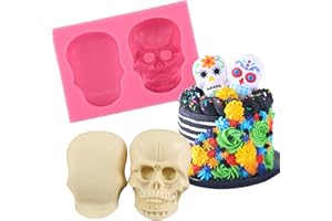 Palksky 3D Skeleton Skull Silicone Fondant Mold Clay Mold Jewellery Button Cake Mold Chocolate Mold