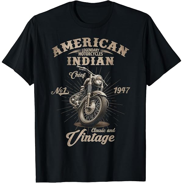 American Indian Native Motorcycles T-Shirt – Black, Large