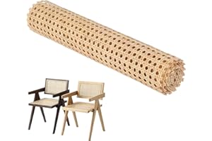 ZIAERKOR Cane Webbing Roll, Rattan Cane Fabric Pre-Woven, Rattan Sheet for DIY Projects Cupboard Chair Furniture Cabinet (24"x79'')