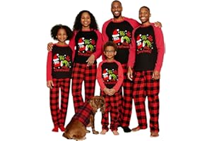 Manooby Christmas Pajamas for Family,Christmas Pajamas Matching Sets,Xmas Pjs for Men Women Dog