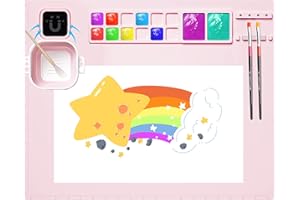 LBUPVLY Silicone Painting Mat, 20"X16"Silicone Art Mat for Kidswith 1 Water Cup ，Craft Paint Brush Cleaner Tool，DIY, Clay, Play Doh（Pink）…