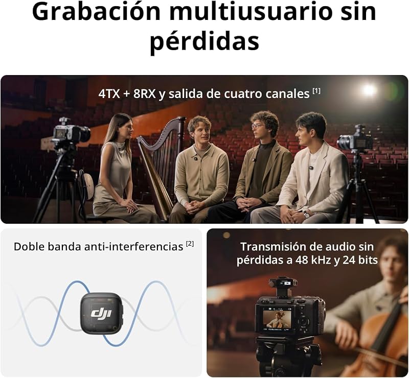 Mic 3 (2 TX + 1 RX + Estuche de Carga), micrófono inalámbrico