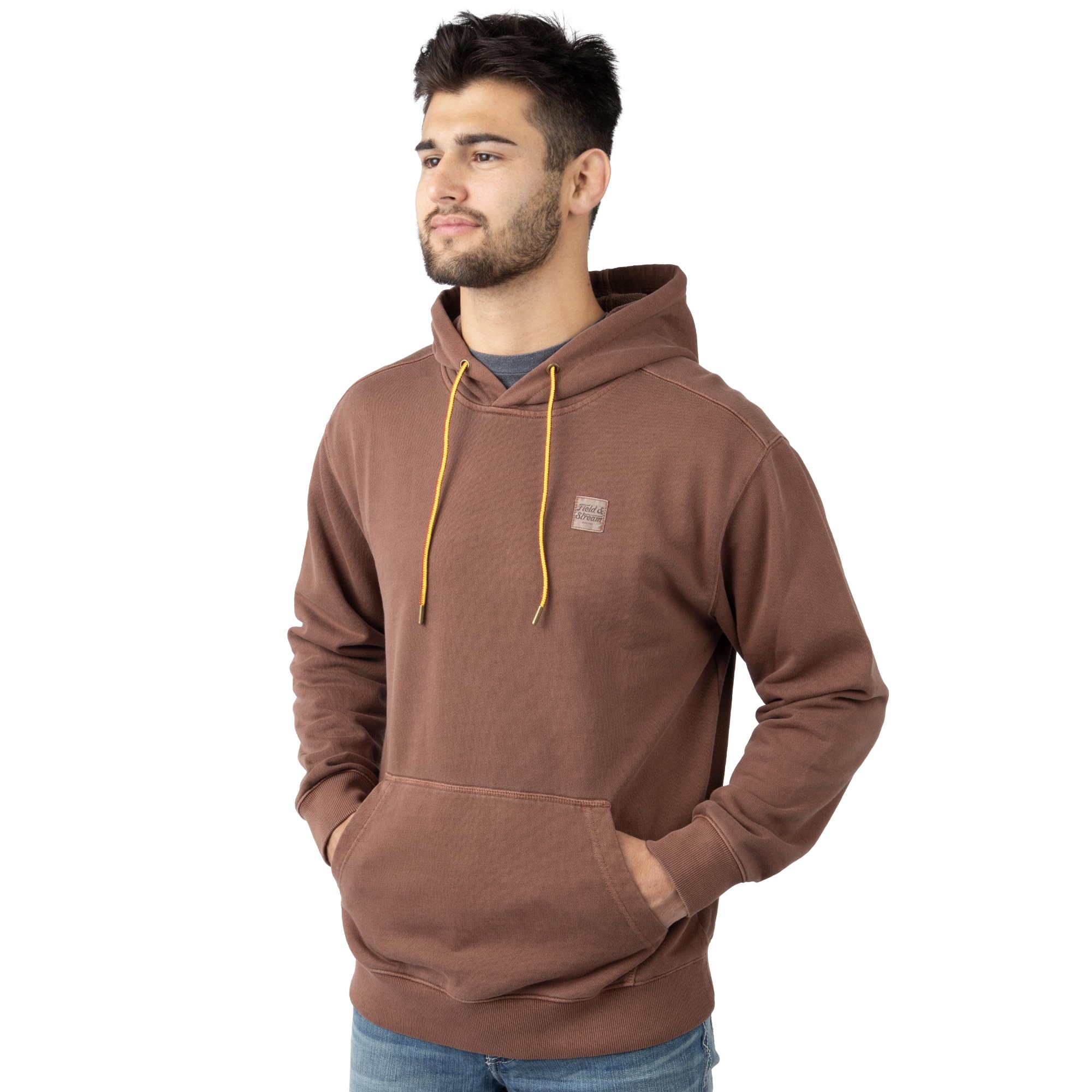 Field & Stream Holloa French Terry Sudadera con capucha para hombre, marrón, mediano