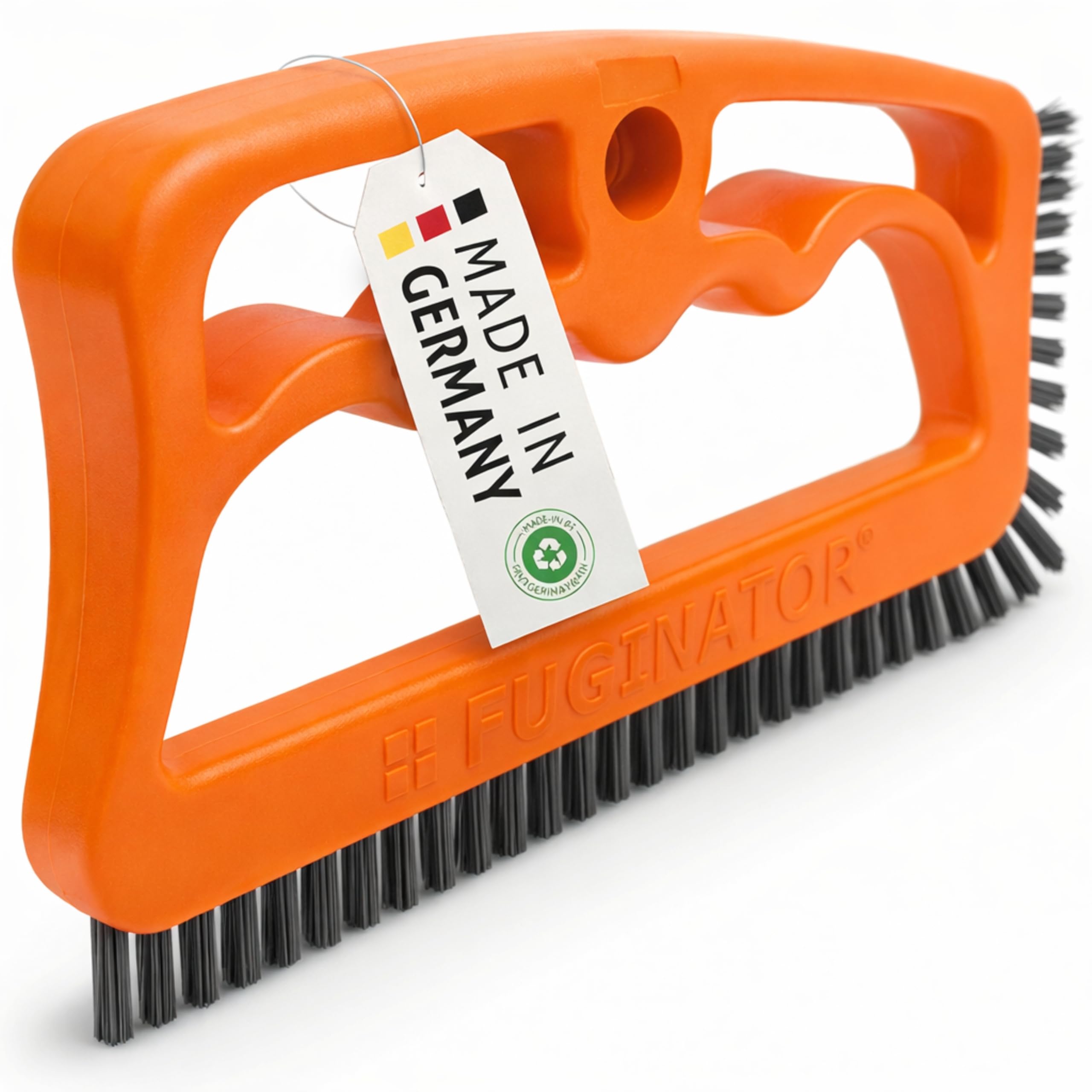 FUGINATOR® Grout Brush Orange/Grey for Cleaning Joints in Wall & Floor Tiles, Bathroom, Kitchen & Household
