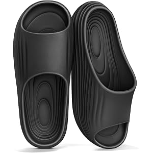 BULLIANT Women slide sandals Shower Massage Slippers Cushioned Footbed | Thick Bouncy EVA Sole | Arch Support | Comfortable L