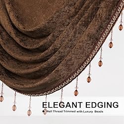 ELKCA Thick Chenille Window Curtains Valance for