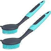PHYEX 2-Pack Dish Brush with Handle | Kitchen Dish Scrubber, Soft Dishwashing Brush for Cleaning Pots, Pan, Sink