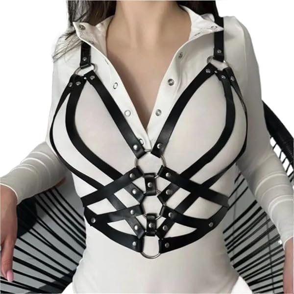 3846 Fashion Punk Waist Belt Leather Harness Body Bondage Chest Straps Amazon.com: Men main image 4