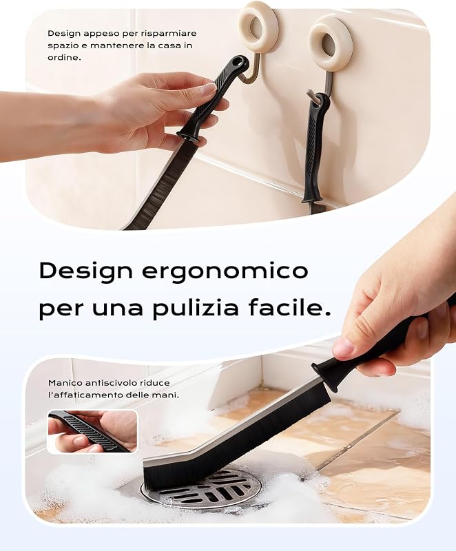10 Pezzi Spazzola per Pulire Doccia, Spazzola Pulizia Fessure per Bagno, Cucina, Toilette, Lavandino, Pavimento, Finestre e Scarico — foto 5 di 5