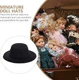 STOBOK 20pcs Mini Felt Top Hats for Dolls - Black & Yellow Decorative Hats view 9