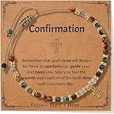 Bohxantium Cross Bracelet for Women Christmas Stocking Stuffers Inspirational Christian Gifts for Women Sister Friend Baptism Easter Graduation Faith Catholic Religious Natural Stone Beaded Bracelet