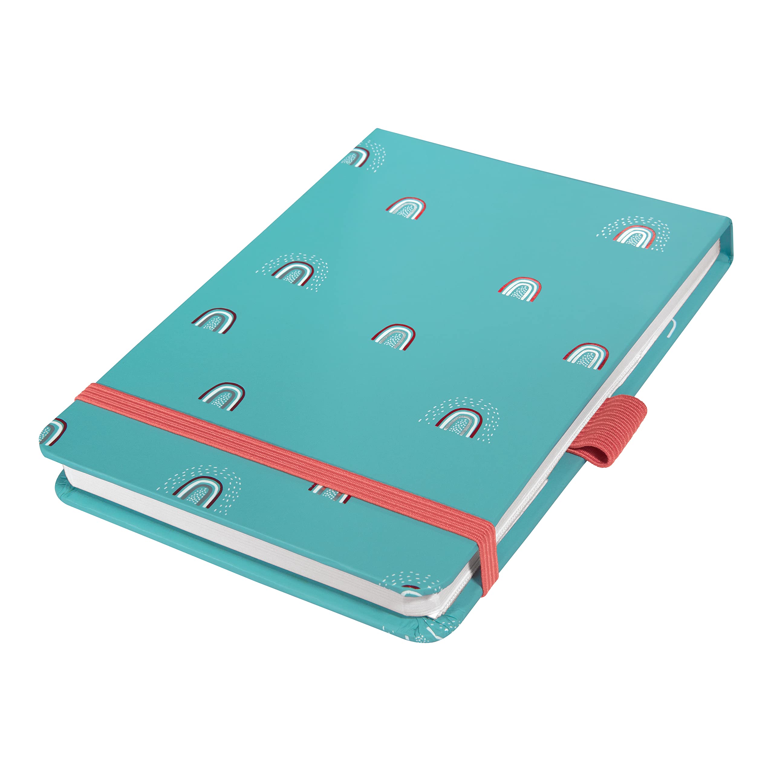 SIGEL JN344 Jolie Notepad, Rainbow Turquoise, dotted (dot grid), 11 x 15,8 cm, hardcover, 158 pages, Turquoise