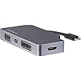 StarTech.com USB C Multiport Video Adapter with HDMI, VGA, Mini DisplayPort or DVI - USB Type C Monitor Adapter to HDMI 1.4 or mDP 1.2 (4K) - VGA or DVI (1080p) - Space Gray Aluminum (CDPVDHDMDPSG)