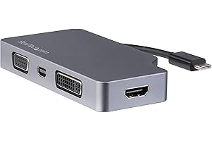 StarTech.com USB C Multiport Video Adapter with HDMI, VGA, Mini DisplayPort or DVI - USB Type C Monitor Adapter to HDMI 1.4 o