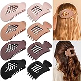 8PCS Flat Hair Clips for Women Simple Duckbill Hair Clips 2 Styles Matte Large Hair Claw Clip for Thin & Thick Hair