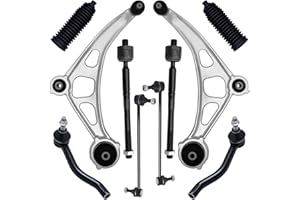 AUQDD 10Pc Front End Suspension Kit Fit For 2015-2024 Ni-ssan Murano, 2 Lower Control Arm w/Ball Joint 2 Sway Bar Link 4 Outer & Inner Tie Rod End (# 526-875 K623478 K750282 K750784 EV801357 ES801265)