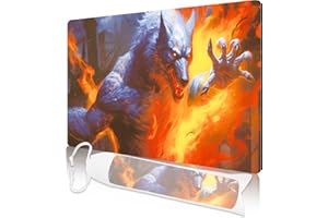 cyaboyibo MTG Playmat, 24" x 14" Playmat for MTG TCG Card Game Playmats with Free Storage Bag Smooth Rubber Surface Anti-Slip Vibrant Artwork MTG Game Mat(Vicious Wolf MTG Playmat)