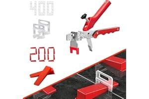 Tile Levelling System with Floor Tile Plier -400 Pcs 1/8'' Tile Spacers Clips and 200 Pcs Wedges, Tile Tools Kit for Professi