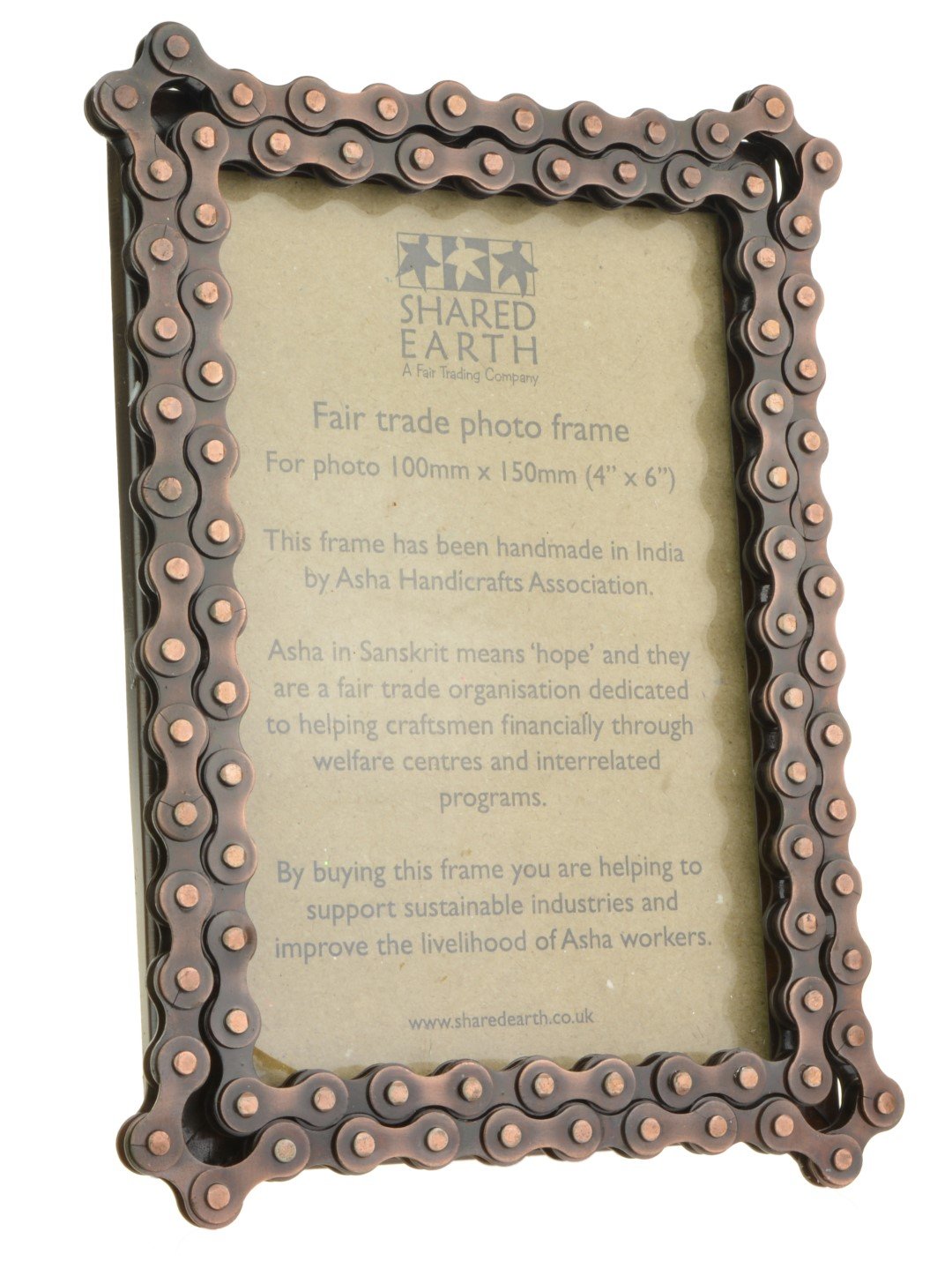 HDmirrorR Shared Earth Recycled Bike Chain Fair Trade Photo Frame 6x4 Inches