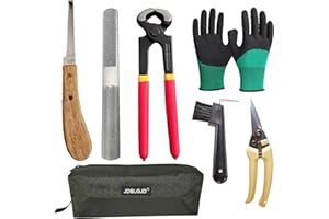 JDBLGJD Farrier Tools,8 inch Farrier Tool Kits （7 Piece） Goat Hoof Trimmers Mini Rasp Hoof File Goat Pig Equine Metal Shears Professional Farriers Hoof Nipper Cutter Handle Knife Goat Supplies
