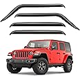 Window Visors Rain Guards for 2018-2024 Jeep Wrangler JL, Out-Channel Window Vent Wind Deflectors Visors Shades for 2020-2024 Jeep Gladiator