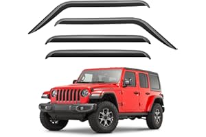 YQAUTEC Window Visors Rain Guards Shield for 2018-2024 Wrangler JL, Tape-on Window Wind Deflectors Vent Shades for 2020-2024 
