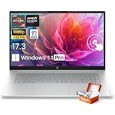 HP OmniBook 3 17.3 FHD Touchscreen Laptop, 16GB DDR5, 1TB SSD, AMD Ryzen 5 | Backlit Keyboard, Anti-Glare Touchscreen, AMD Radeon 660M Graphics, Wi-Fi 6, Win 11 Pro, Fast Charge, Accessories