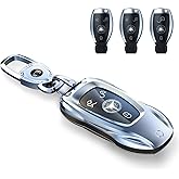 saxsion for Benz CLS CLA CLK AMG CLK GLC GLE GLS SLK ML SL SLK A B C E R S G Smart Remote Key Case Shell (Fashion Silver,for Benz-B)