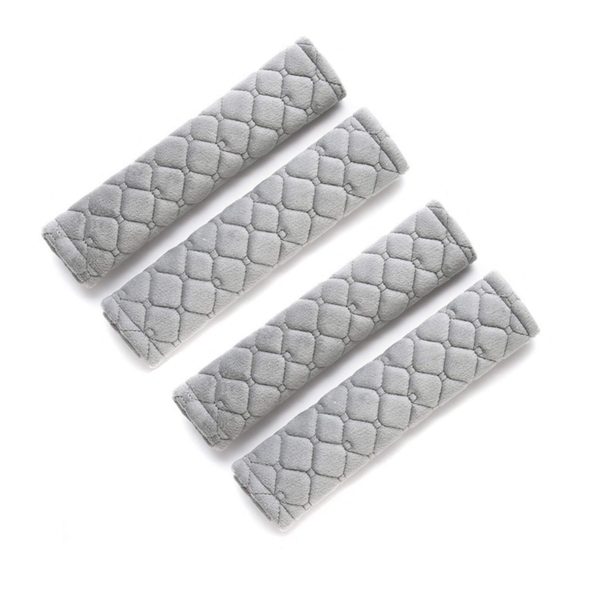 Seat Belt Pads, 4 Pack Car Seat Belt Pad Cover, Soft and Comfortable Travel Cushion Seat Belt Covers Helps Protect Your Neck and Shoulder (Gray)
