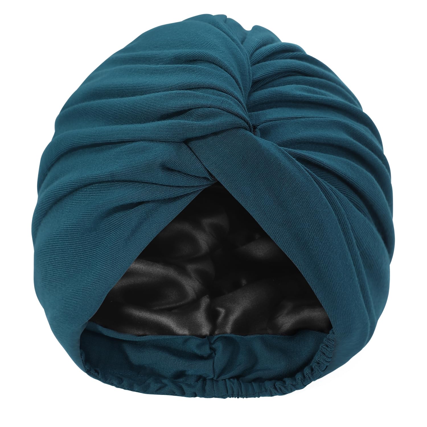Hat Hut Satin Turban for Women Silk Bonnet Satin Bonnet Sleep Cap for Curly Hair Sleeping Adjustable Head Wrap Twisted Turban (Dark Teal)