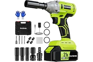 HOOSEEN Cordless Impact Wrench Impact Driver Kit 1/2 Impact Gun 21V Brushless High Speed Torque 240 Ft-lbs (320N.m) Impact Drill, Electric Socket Wrenches Battery Powered Half Inch Craftsman Power Tool Set