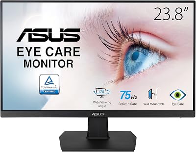 ASUS VA247HE 23.8" Full HD 75Hz Adaptive-Sync Eye Care Monitor Frameless Wall